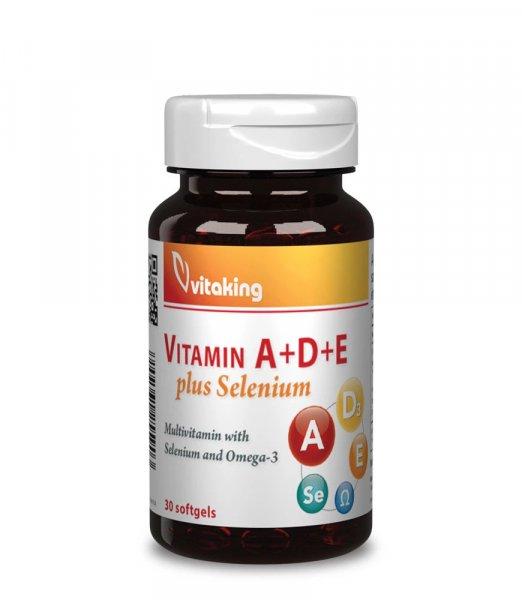 Vitaking A+D+E Vitamin Plus Szelén gélkapszula Omega 3-al 30db