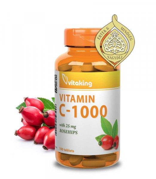 Vitaking C-Vitamin 1000mg 100 db Tabletta csipkebogyóval