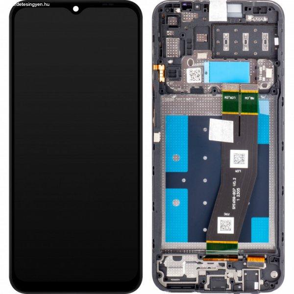 Samsung A145 Galaxy A14 4G fekete gyári LCD kijelző érintővel és kerettel