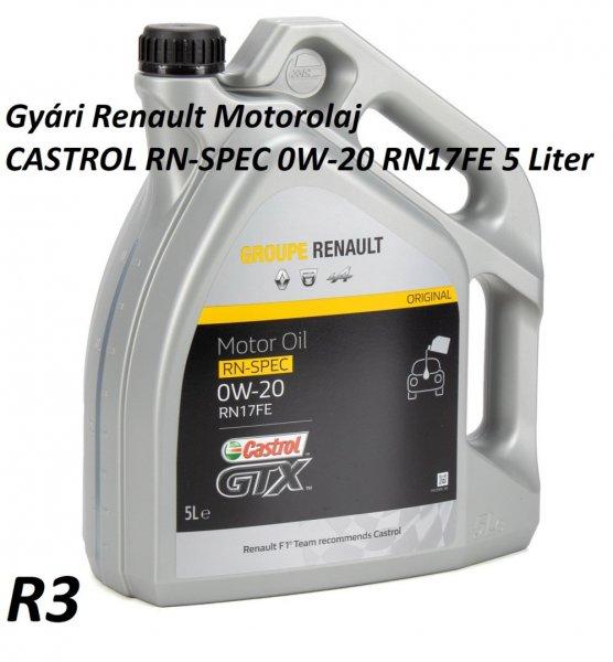 Gyári Renault Motorolaj CASTROL RN-SPEC 0W-20 RN17FE 5 Liter 