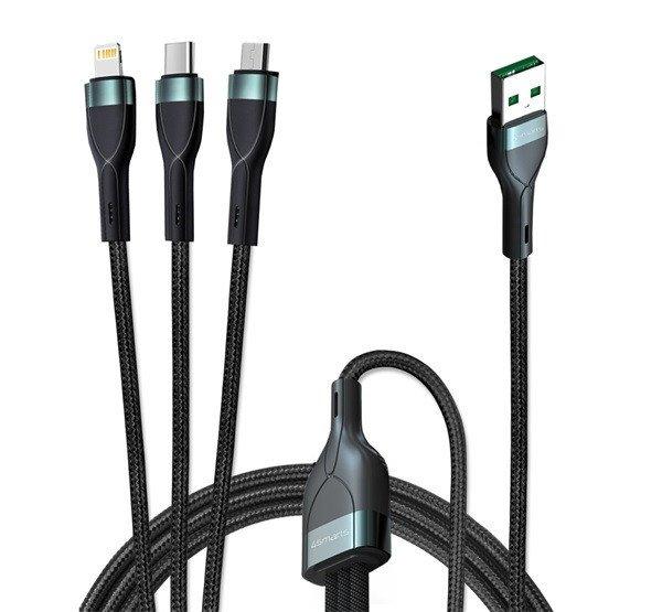 4smarts USB-A PremiumCord, kábel Multi 18W, 1.5m, fekete