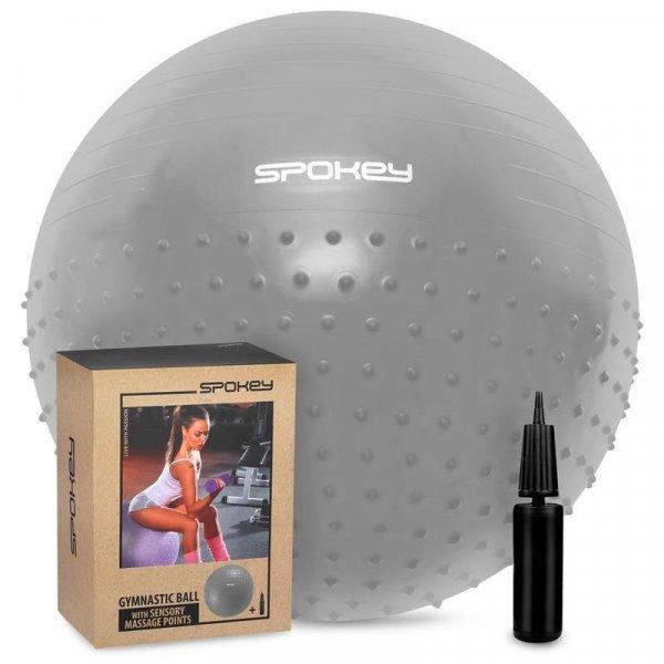 SPOKEY-HALF FIT Gymball 2 in 1 masage, 65 cm + pump Szürke