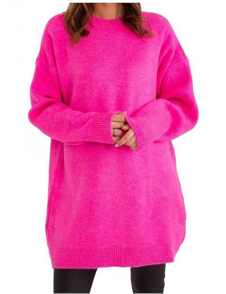 Neon rózsaszín hosszú pulóver
