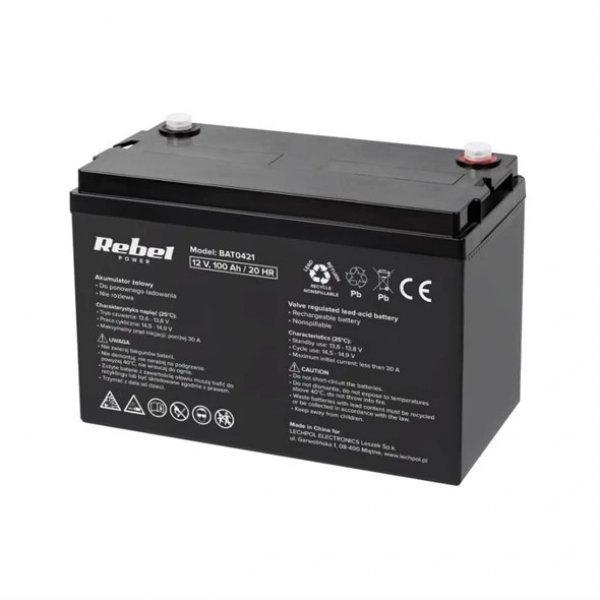 REBEL BAT0421 12 V / 100Ah zselés akkumulátor