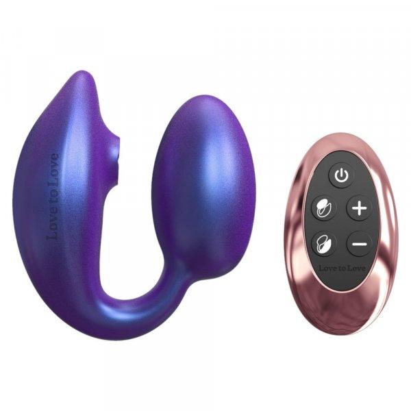Wonderlover - csiklóizgató G-pont vibrátor (metál lila)