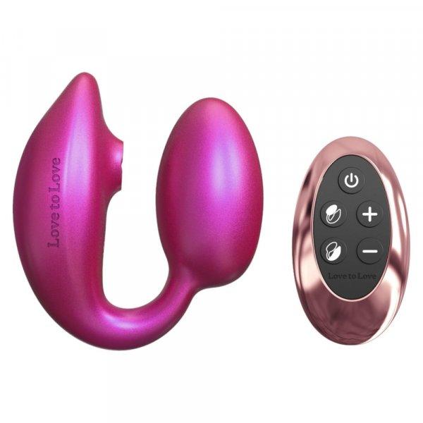 Wonderlover - csiklóizgató G-pont vibrátor (metál pink)