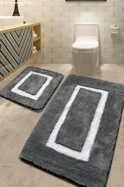 Quadrato Frame Akril fürdőszoba szőnyeg szett (2 darab) Antracit