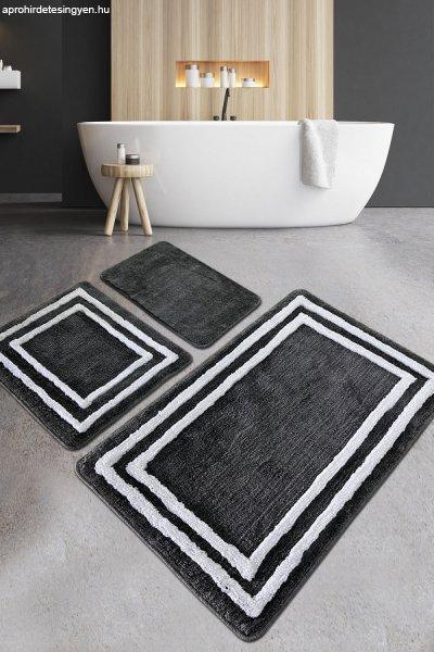 Duplici Akril fürdőszoba szőnyeg szett (3 darab) Antracit