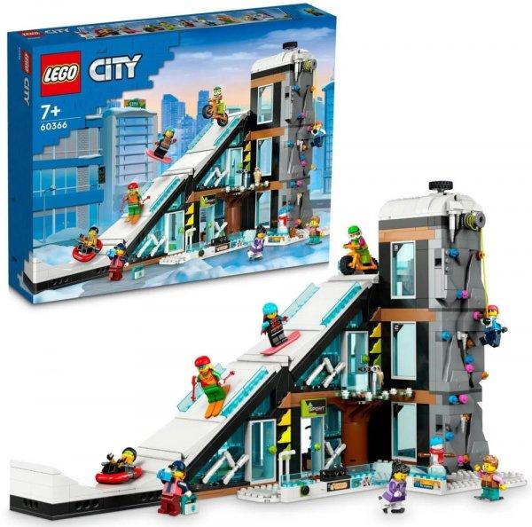 LEGO® City 60366 Sí- és hegymászó központ, 3 emeletes, 29 x 21 x 45 cm,
1045 elemű síközpont építőkocka készlet 8 minifigurával (LEGO 60366) 