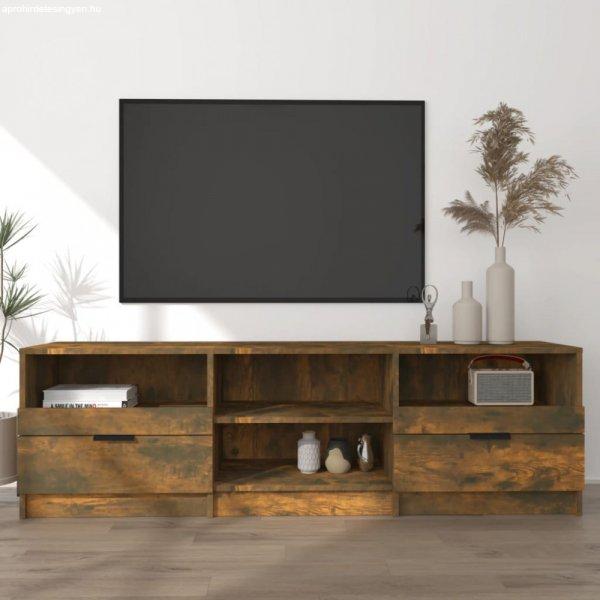 füstös tölgy színű szerelt fa TV-szekrény 150 x 33,5 x 45 cm