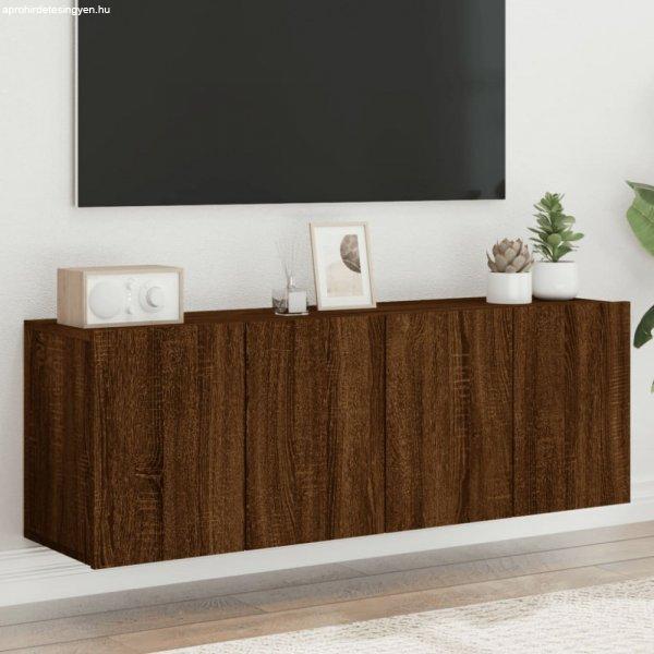 2 db barna tölgyszínű falra szerelhető TV-szekrény 60x30x41 cm