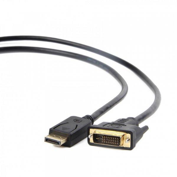 Gembird CC-DPM-DVIM-3M DisplayPort to DVI-D (Dual Link) (24+1) adapter cable 3m
Black