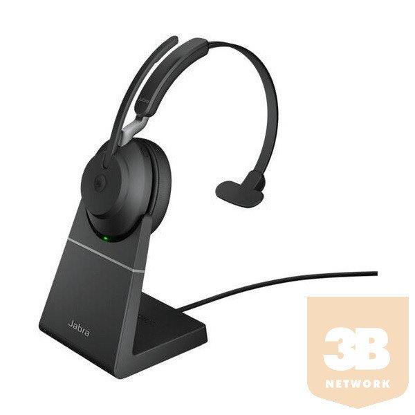 JABRA Fejhallgató - Evolve2 65 UC Mono Bluetooth Vezeték Nélküli, Mikrofon +
Töltő állomás