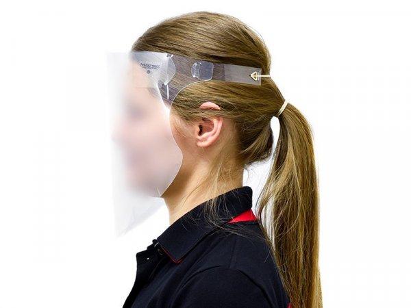 Higiéniai arcvédő plexi pajzs homlokpánttal - FFS Garden Lite Protector -
átlátszó