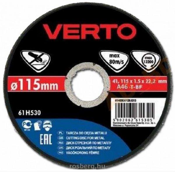 VERTO vágókorong fémre 115 x 1.5 x 22 mm T41 61H530 