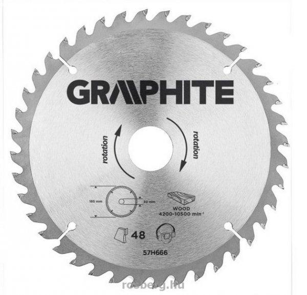 GRAPHITE körfűrészlap 190x30 x 3,2/2,2 Z40 57H670 (3 db szűkítőgyűrűvel
20, 25.4, 16-ra)