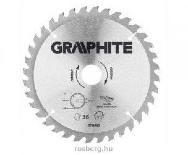 GRAPHITE körfűrészlap 205x30 x 3,2/2,2 Z36 57H682 (3 db szűkítőgyűrűvel
20, 25.4, 16-ra)