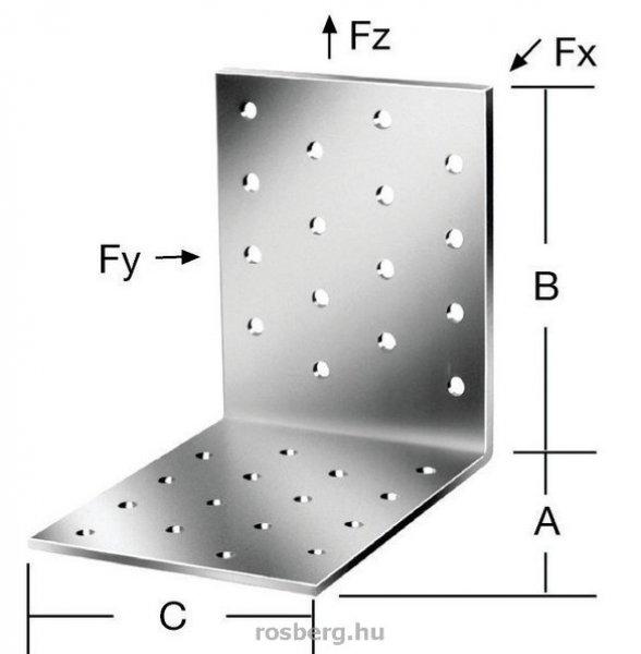 VORMANN derékszögű lemez 100x100x100 mm (25 db/csomag) 70945 