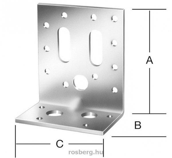 VORMANN derékszögű lemez 90x48x76 mm (50 db/csomag) 71195 