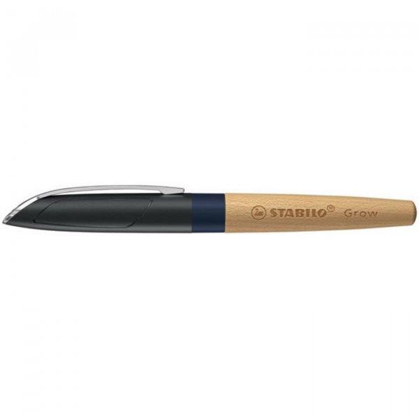 Töltőtoll, bükkfa tolltest, kék kiegészítővel, STABILO "Grow"