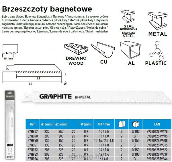 GRAPHITE orrfűrészlap 150 mm 57H950 /5