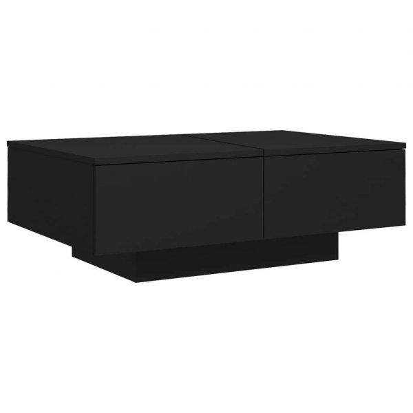 vidaXL fekete forgácslap dohányzóasztal 90 x 60 x 31 cm