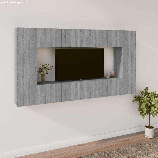 vidaXL 8 részes szürke sonoma színű szerelt fa TV-szekrényszett