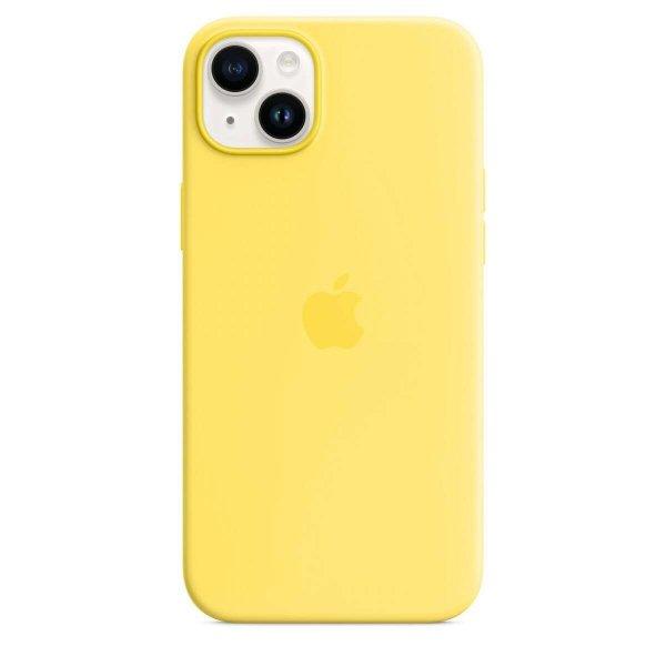 Apple MagSafe-rögzítésű iPhone 14 Plus Gyári Szilikontok - Kanári Sárga