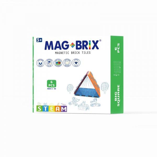 Magbrix mágneses építőkészlet, 6 nagy négyzet alakú darab - kompatibilis
a Lego® építőkockákkal, Magblox, 100%-ban újrahasznosított műanyag