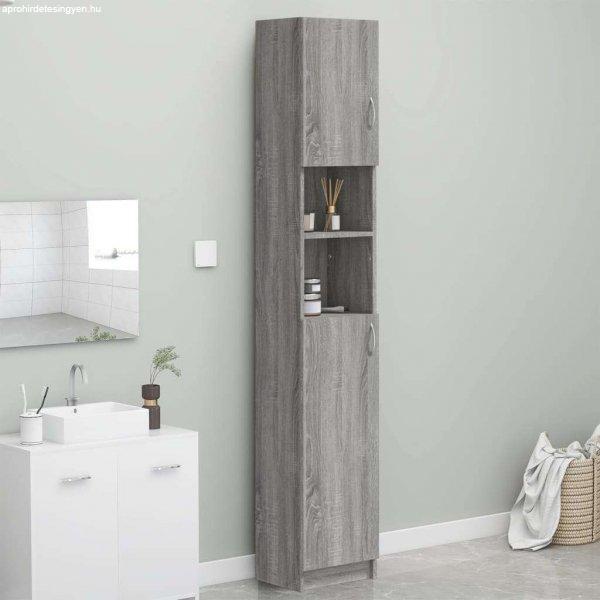 vidaXL szürke sonoma szerelt fa fürdőszobaszekrény 32 x 25,5 x 190 cm