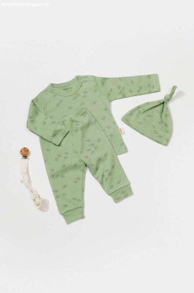 3 részes szett: blúz, nadrág és kalap Printed, BabyCosy, 50% modális+50%
pamut, zöld (Méret: 3-6 hónap)