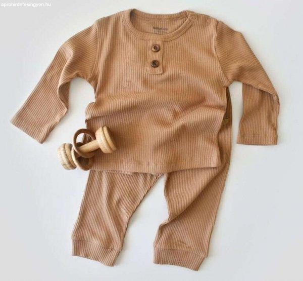 Hosszú ujjú blúz és hosszú nadrág organikus és modális pamutból - Brown
BabyCosy (Méret: 9-12 hónap)