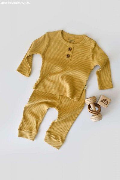 Hosszú ujjú blúz szett organikus és modális pamutból készült hosszú
nadrággal - Saffron BabyCosy (méret: 18-24 hónap)