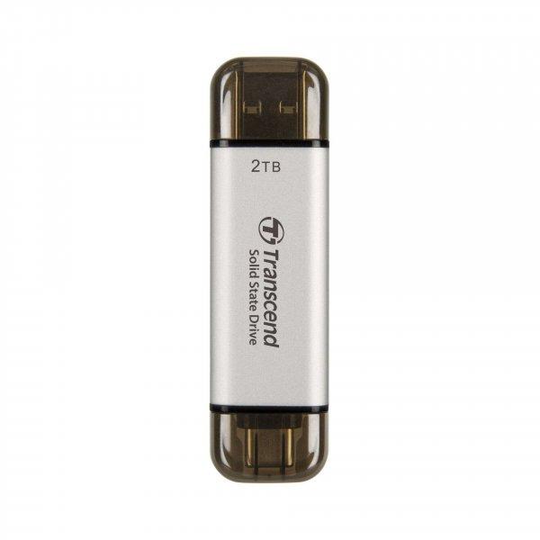 Transcend 2TB ESD310S USB 3.2 Gen 2 Type-A / Type-C Külső SSD - Ezüst
