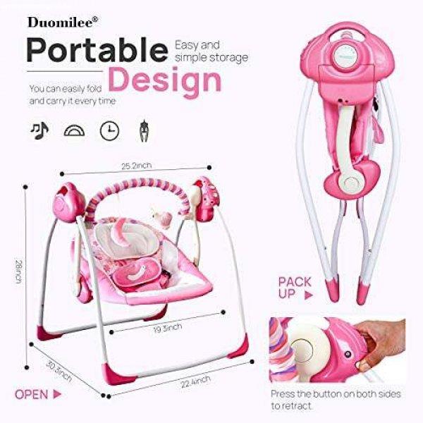 Hordozható baba hinta és pihenőszék önműködő ringató funkcióval -
rózsaszín (BBJ)