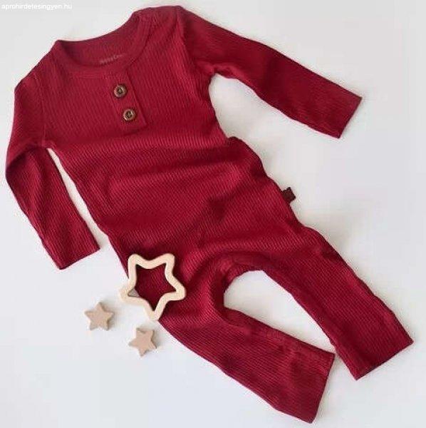 Hosszú ujjú jumpsuit és hosszú nadrág organikus és modális pamutból -
BabyCosy Red (Méret: 12-18 hónap)