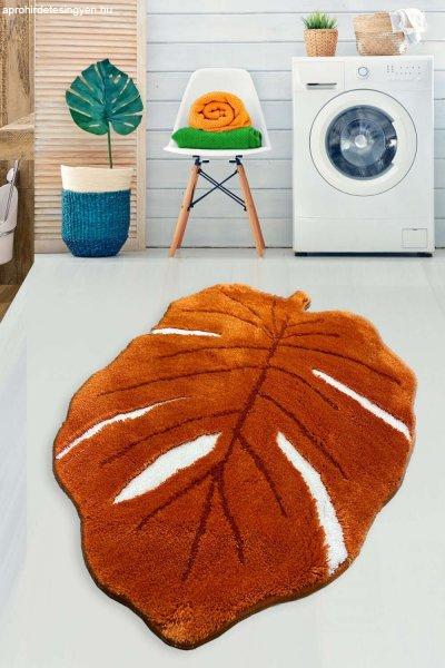 Frunze Akril fürdőszoba szőnyeg Narancssárga fehér
