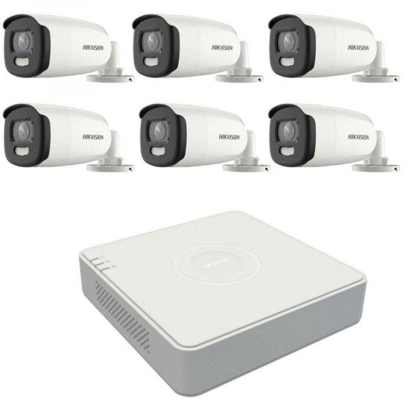 Hikvision CCTV Kit 6 kamerák 5MP ColorVu, Színes éjjel 40m, 8 csatornás DVR
8MP