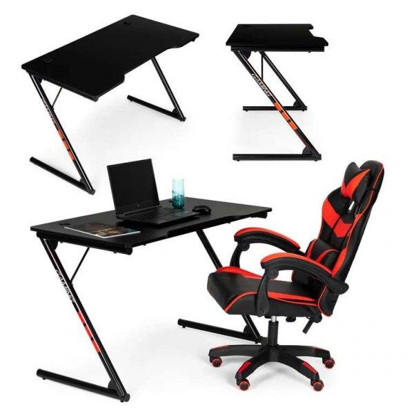 Modernhome gamer asztal – 120x60cm – fekete