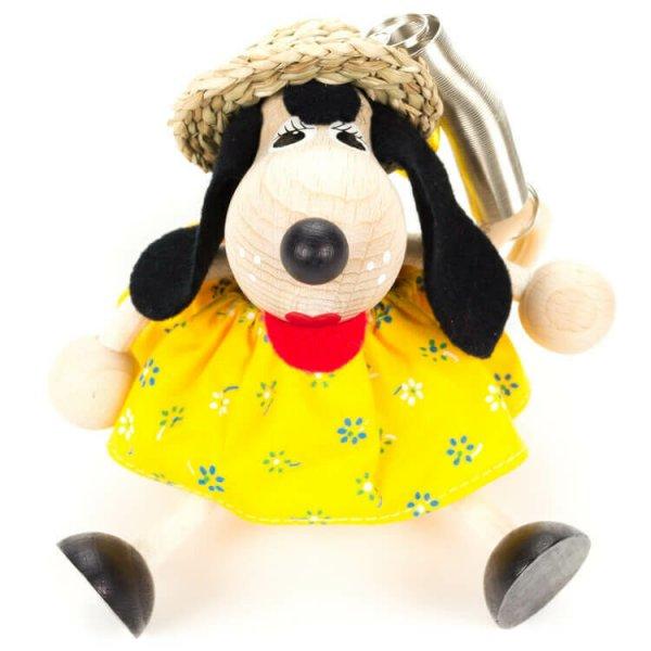 Rugós figura (kutya lány, sárga)