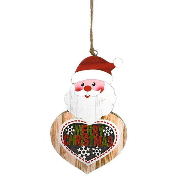 Dekorációs figura (Mikulás szív, Merry Christmas felirattal, LED
világítással)