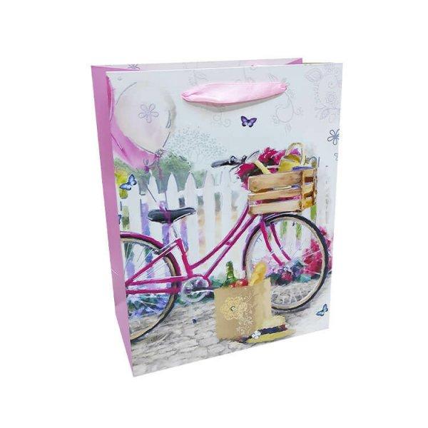 Ajándéktasak - kicsi (pink bicikli kosárral)
