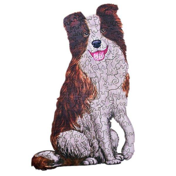 Fa puzzle, színes A4 méretű (kutya)