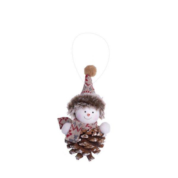 Karácsonyi dekoráció (tobozfigura, hóember)