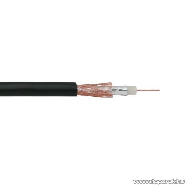 Koax kábel, RG 59, B/U Cu, 75 ohm, fekete, 500 m/fadob (20045)