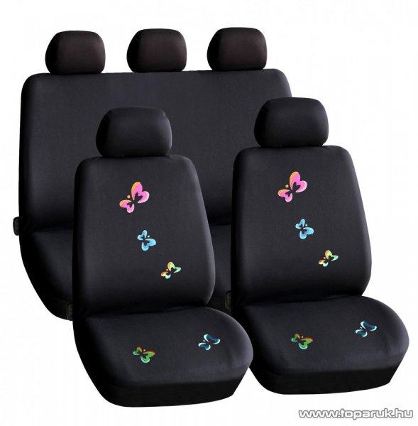Carguard 55672BF Autós üléshuzat szett, 9 db-os, pillangós / fekete (HSA009)