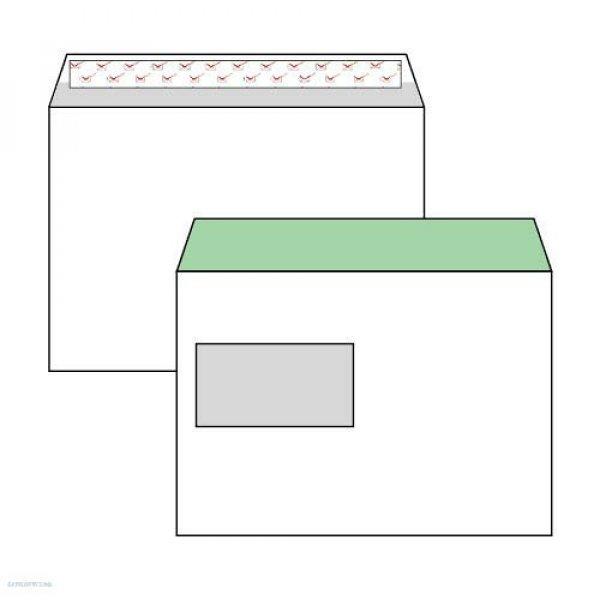 Boríték LC5, szilikonos bal ablakos 45x90mm bélésnyomott