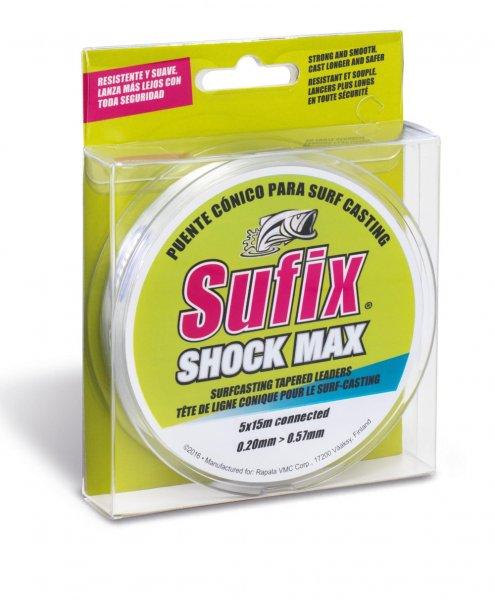 Sufix Shock Max Tapered Surfcasting Clear Leaders 5x15m 0.35-0.57mm dobóelőke
(ASU471149)