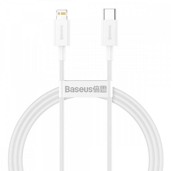 USB-C kábel a Lightning Baseus Superior sorozathoz, 20 W, PD, 1 m (fehér)