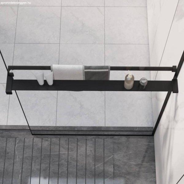 Fekete alumínium zuhanypolc walk-in zuhanyfalhoz 80 cm